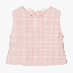 Phi Clothing-Girls Pink & White Check Cotton Top | Childrensalon Outlet