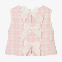 Phi Clothing-Girls Pink & White Check Cotton Top | Childrensalon Outlet