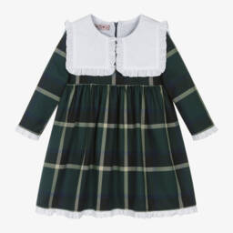 Phi Clothing-فستان تارتان لون أخضر | Childrensalon Outlet