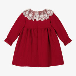 في كلودينغ-فستان مزيج فيسكوز محبوك لون أحمر | Childrensalon Outlet