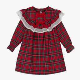 Phi Clothing-Girls Red Cotton Tartan Dress | Childrensalon Outlet