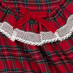 Phi Clothing-Girls Red Cotton Tartan Dress | Childrensalon Outlet