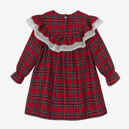 Phi Clothing-Girls Red Cotton Tartan Dress | Childrensalon Outlet