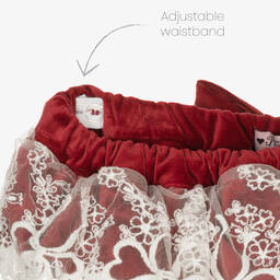 Phi Clothing-Girls Red Cotton Velvet Bloomer Shorts | Childrensalon Outlet