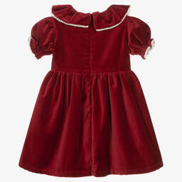 Phi Clothing-Girls Red Cotton Velvet Dress | Childrensalon Outlet