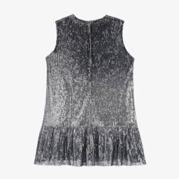 Phi Clothing-Платье для девочек серебристое с гламурными пайетками | Childrensalon Outlet