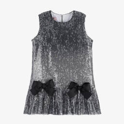 Phi Clothing-Платье для девочек серебристое с гламурными пайетками | Childrensalon Outlet