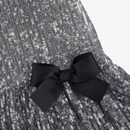 Phi Clothing-Платье для девочек серебристое с гламурными пайетками | Childrensalon Outlet