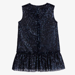 Phi Clothing-Girls Sparkling Blue Bow Dress | Childrensalon Outlet