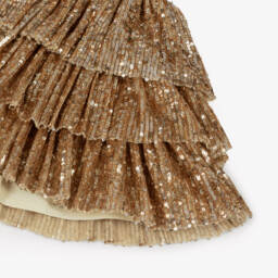 Phi Clothing-تنورة تول ذهبية براقة للبنات | Childrensalon Outlet