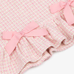 Phi Clothing-Блестящее розовое твидовое платье для девочек | Childrensalon Outlet