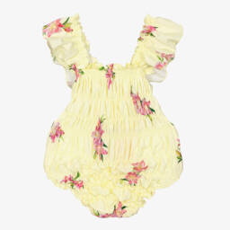 Phi Clothing-Летний цветочный хлопковый ромпер для девочек | Childrensalon Outlet