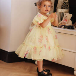 Phi Clothing-Платье из органзы с цветочным узором для девочек | Childrensalon Outlet