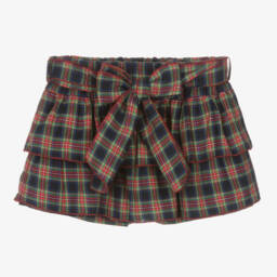 Phi Clothing-Girls Tartan Blue Cotton Skort | Childrensalon Outlet