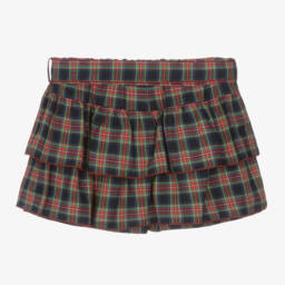 Phi Clothing-Girls Tartan Blue Cotton Skort | Childrensalon Outlet