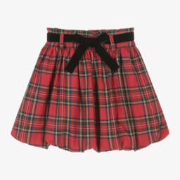 Phi Clothing-Girls Tartan Cotton Puffball Skirt | Childrensalon Outlet