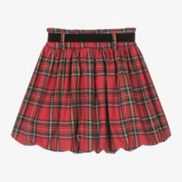 Phi Clothing-Girls Tartan Cotton Puffball Skirt | Childrensalon Outlet