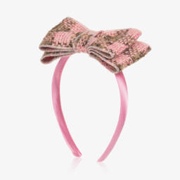 في كلودينغ-طوق شعر تويد لون زهري للبنات | Childrensalon Outlet