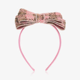 في كلودينغ-طوق شعر تويد لون زهري للبنات | Childrensalon Outlet