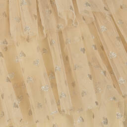 Phi Clothing-Girls Velvet and Tulle Dress in Beige | Childrensalon Outlet