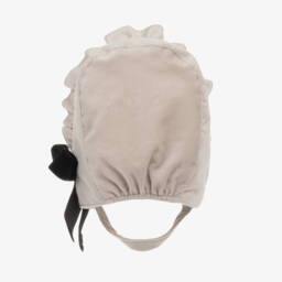 Phi Clothing-Girls Velvet Beige Needlecord Bonnet | Childrensalon Outlet