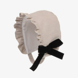 Phi Clothing-Girls Velvet Beige Needlecord Bonnet | Childrensalon Outlet