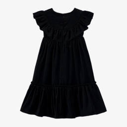Phi Clothing-فستان بفيونكة قطيفة لون أسود | Childrensalon Outlet