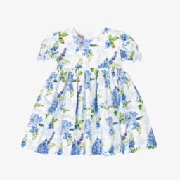 Phi Clothing-Платье синий с цветочным узором для девочек | Childrensalon Outlet