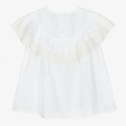 Phi Clothing-Girls White Cotton Blouse | Childrensalon Outlet