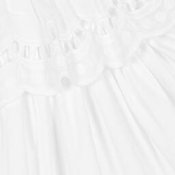 في كلودينغ-فستان قطن بوبلين لون أبيض | Childrensalon Outlet