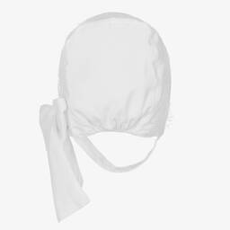 Phi Clothing-Girls White Cotton Lace Bonnet | Childrensalon Outlet