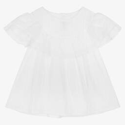 في كلودينغ-بلوز قطن بلوميتي لون أبيض للبنات | Childrensalon Outlet