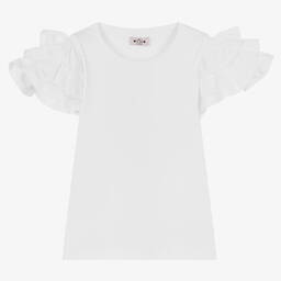 Phi Clothing-Белая хлопковая футболка | Childrensalon Outlet