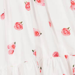 Phi Clothing-Белая асимметричная юбка из хлопка с цветами | Childrensalon Outlet