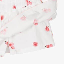 Phi Clothing-Белая хлопковая юбка-шорты с цветами | Childrensalon Outlet