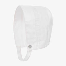 Phi Clothing-Белый льняной чепчик | Childrensalon Outlet