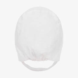 Phi Clothing-Белый льняной чепчик | Childrensalon Outlet