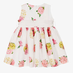 Phi Clothing-Белое платье с розовыми цветами | Childrensalon Outlet