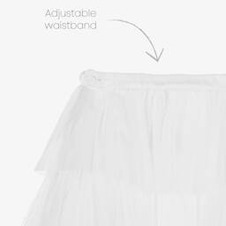 Phi Clothing-Белая многоярусная юбка из тюля | Childrensalon Outlet