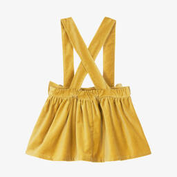 Phi Clothing-Girls Yellow Cotton Velvet Bow Skirt | Childrensalon Outlet