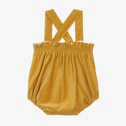 Phi Clothing-Желтый бархатный песочник для девочек | Childrensalon Outlet