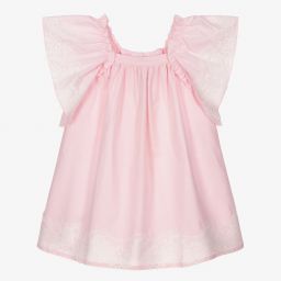 Phi Clothing-Pale Pink Oxford Cotton Dress | Childrensalon Outlet