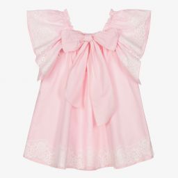 Phi Clothing-Pale Pink Oxford Cotton Dress | Childrensalon Outlet