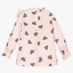 Phi Clothing-Pink & Black Hearts Blouse | Childrensalon Outlet