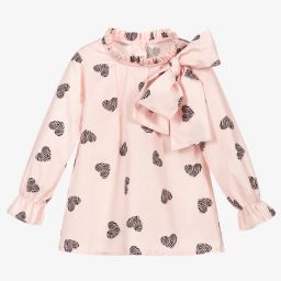 Phi Clothing-Pink & Black Hearts Blouse | Childrensalon Outlet