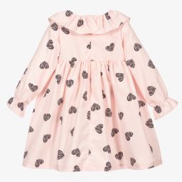 Phi Clothing-Розовое платье с черными сердечками | Childrensalon Outlet