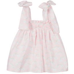 Phi Clothing-توب قطن بوبلين لون زهري بطبعة ملونة للبنات | Childrensalon Outlet