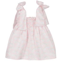 Phi Clothing-توب قطن بوبلين لون زهري بطبعة ملونة للبنات | Childrensalon Outlet