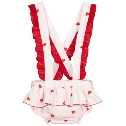 Phi Clothing-Pink Cotton Shorts With Braces | Childrensalon Outlet