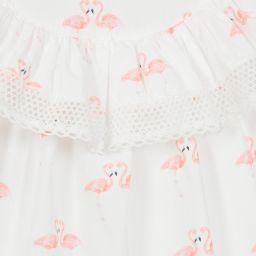 Phi Clothing-White Cotton Lace Trim Blouse | Childrensalon Outlet